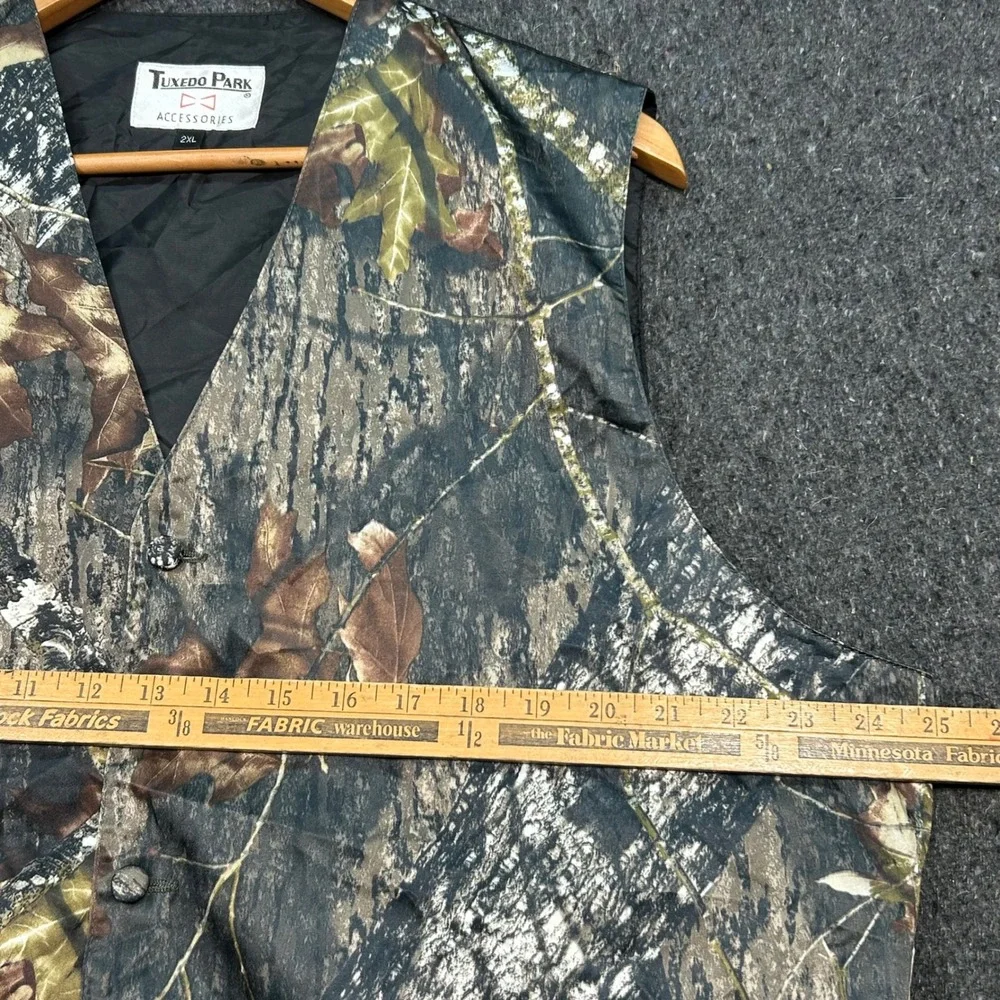 Tuxedo Park Vest 2XL‎ Mens Green Camo Formal Real Tree Hunting Wedding 5 Button